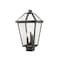 Z-Lite Talbot 3 Light Outdoor Post Mount Fixture, Black & Clear Beveled 579PHBS-BK - alternate 1
